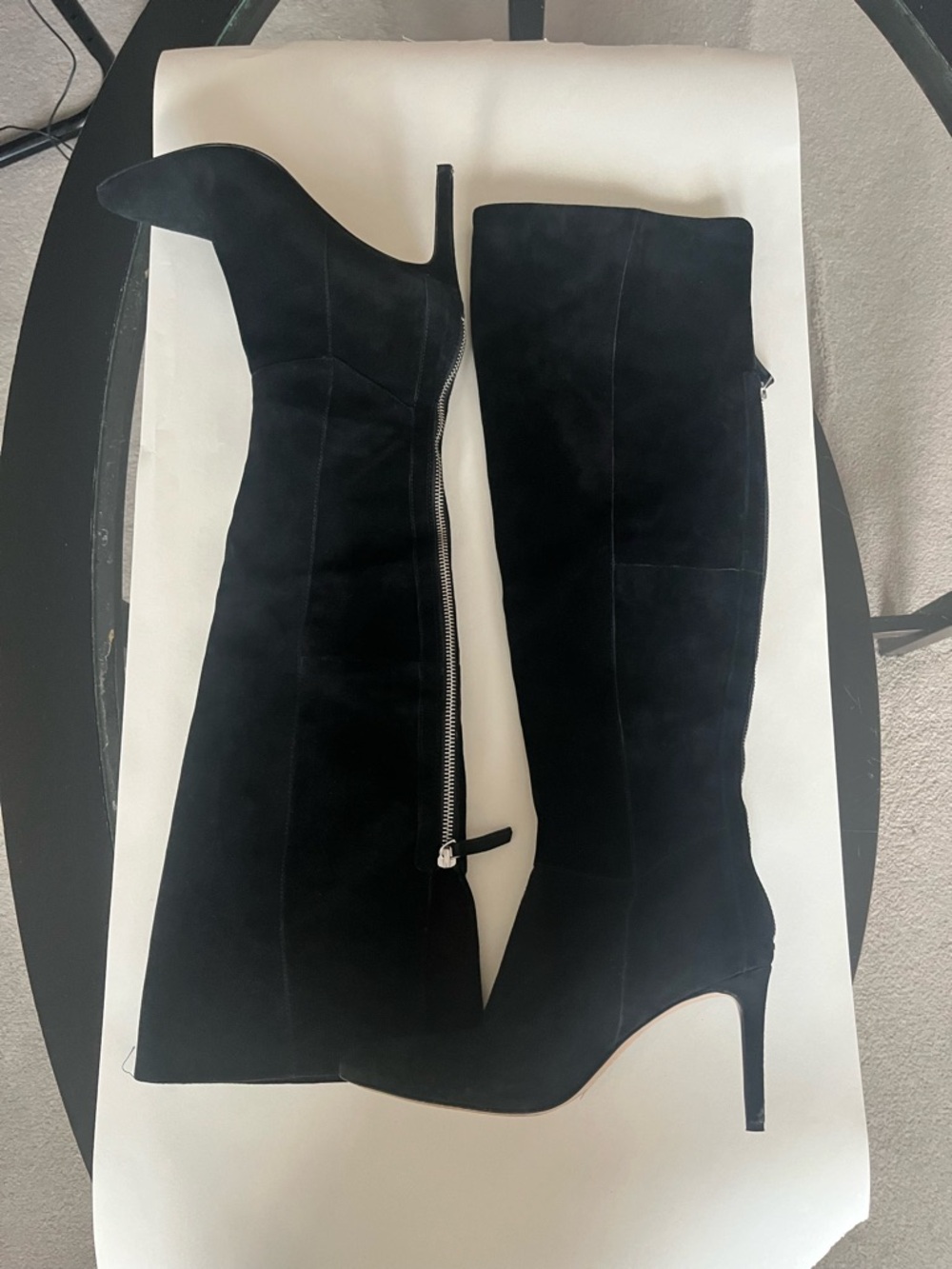 Nine West Black Over-the-Knee Suede Stiletto Boots